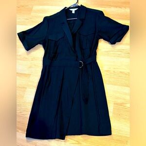 Nine West black womens short sleeve belted dress size Large